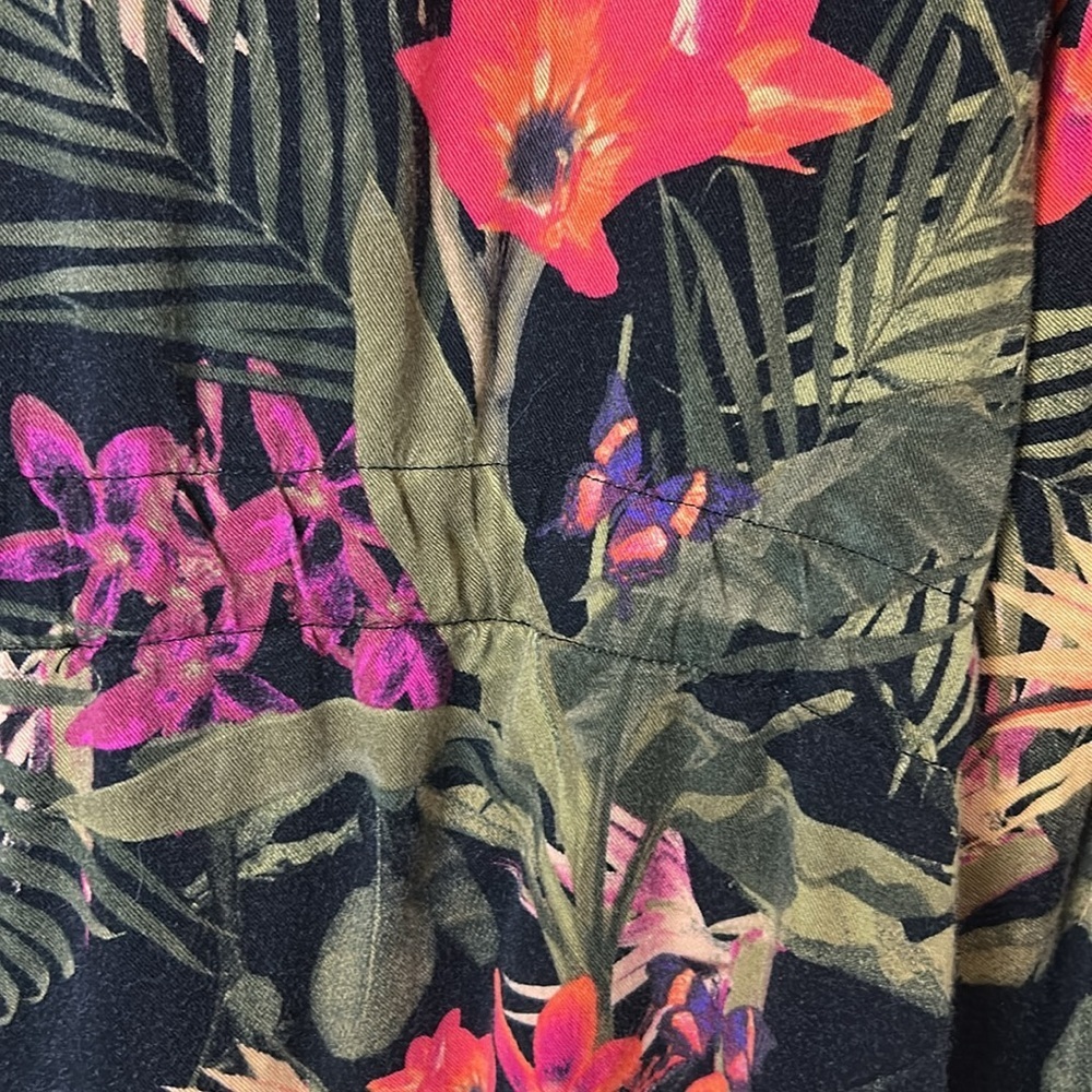 Worthington Women’s Print Blazer with Tie Waist Size XXL Black Green Purple - Picture 8 of 14